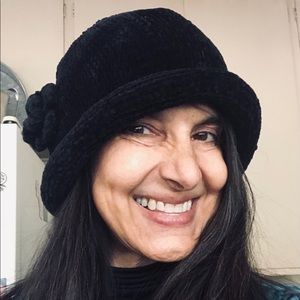 Soft lightly worn black chenille hat